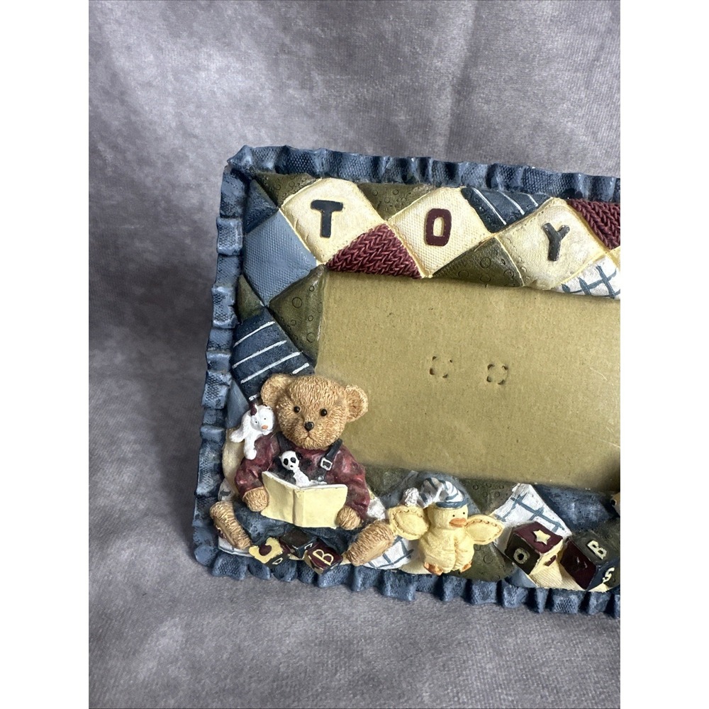 Daisy Kingdom Blue Jean Teddy Bear Nursery‎ Picture Frame Toys Quilted 2.5 x 4.5 - Picture 3 of 7